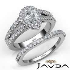 Bridal Set Split Shank diamond Ring 18k Gold White