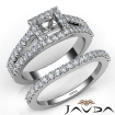 U Prong Diamond Engagement Semi Mount Ring Princess Bridal Set 18k White Gold 1.25Ct - javda.com 