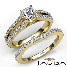 Split Shank Prong Bridal Set diamond Ring 18k Gold Yellow