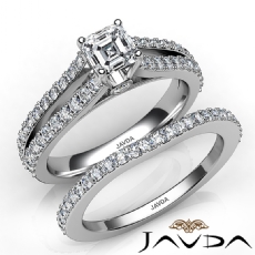 Split Shank Prong Bridal Set diamond Ring 18k Gold White