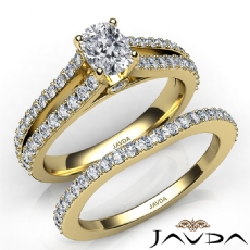 Split Shank Bridal Set diamond Ring 14k Gold Yellow