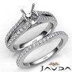 Prong Diamond Engagement Ring Bridal Set 14k White Gold Cushion Cut Semi Mount 1.1Ct - javda.com 