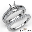 Prong Diamond Engagement Ring Emerald Bridal Set 18k White Gold Semi Mount 1.1Ct - javda.com 