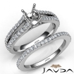 Prong Diamond Engagement Ring Oval Bridal Set 18k White Gold Semi Mount 1.1Ct - javda.com 