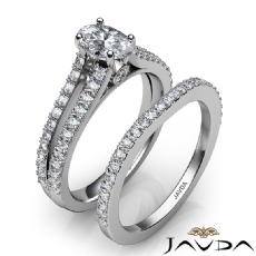Prong Set Accents Bridal diamond Ring 14k Gold White