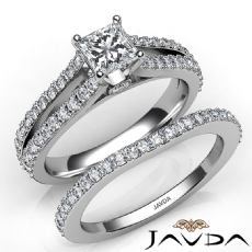 Prong Split Shank Bridal Set diamond Ring 18k Gold White