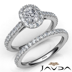 French V Cut Pave Bridal diamond Ring 14k Gold White