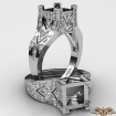 0.7Ct Diamond Antique Engagement Ring Princess Semi Mount 18k White Gold - javda.com 