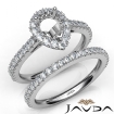 French V Cut Pave Diamond Engagement Ring Pear Bridal Sets 18k White Gold 1.5Ct - javda.com 
