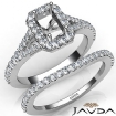 U Prong Diamond Engagement Ring Emerald Semi Mount Bridal Set 14k Gold White 0.8Ct