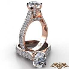 Lotus Basket Cathedral Style diamond Ring 14k Rose Gold