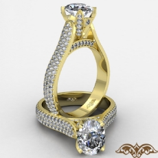 Lotus Basket Cathedral Style diamond Ring 14k Gold Yellow
