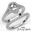 U Prong Diamond Engagement Ring Pear Semi Mount Bridal Set 18k White Gold 0.8Ct - javda.com 
