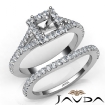 U Prong Diamond Engagement Ring Princess Semi Mount Bridal Set 14k White Gold 0.8Ct - javda.com 