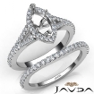 U Prong Diamond Engagement Ring Marquise Semi Mount Bridal Set 18k White Gold 0.82Ct - javda.com 
