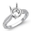 0.4Ct Round Diamond Engagement Ring Cathedral 18k White Gold Semi Mount - javda.com 