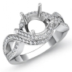 1Ct Diamond Antique Engagement Ring 14k White Gold Round Semi Mount Halo Setting - javda.com 