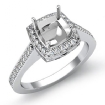 0.5Ct Diamond Engagement Ring Cushion Semi Mount Halo Setting Platinum 950 - javda.com 