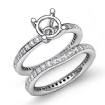 Diamond Engagement Wedding Ring Bridal Set Band SemiMount 18k White Gold 1Ct - javda.com 