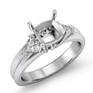 Diamond Engagement Three 3 Stone Trillion Cushion Setting Ring Platinum 950 0.58Ct - javda.com 