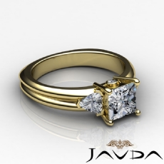 Classic Three Stone Bezel diamond Ring 18k Gold Yellow