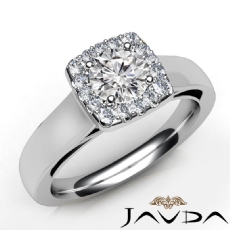 Wide Band Cathedral Halo Pave diamond Ring Platinum 950