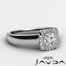 Wide Band Cathedral Halo Pave diamond  Platinum 950