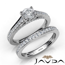 Pave Classic Bridal Set diamond Ring 18k Gold White