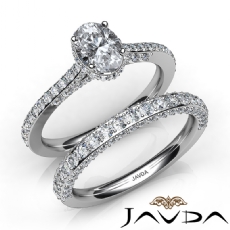 Crown Halo Pave Bridal Set diamond  18k Gold White