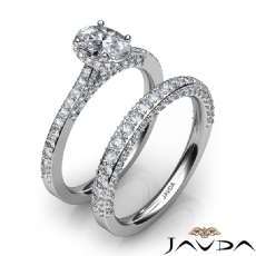 Crown Halo Pave Bridal Set diamond  Platinum 950