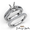 Split Shank Diamond Engagement Ring Round Bridal Set 14k White Gold Semi Mount 1.1Ct - javda.com 