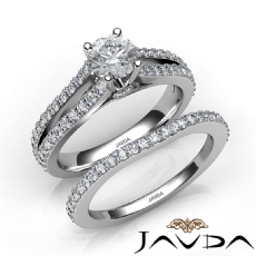 Accents Wedding Bridal Set diamond Ring 14k Gold White
