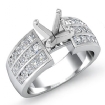 1Ct Princess Round Diamond Engagement Ring Platinum 950 Channel Setting Semi Mount - javda.com 