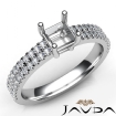 Princess Semi Mount Diamond Engagement U Cut Prong Set Ring Platinum 950 0.5Ct - javda.com 