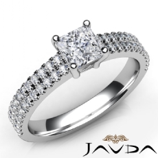 Scalloped Pave Sidestone diamond Ring Platinum 950