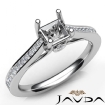 Channel Setting Diamond Engagement Princess Semi Mount Ring 14k White Gold 0.55Ct - javda.com 