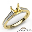 Diamond Engagement Princess Cut Semi Mount Pave Setting Ring 14k Gold Yellow 0.75Ct