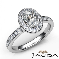 Halo Micro Pave Tall Cathedral diamond Ring 18k Gold White