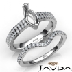 Diamond Engagement Ring Marquise Semi Mount U Cut Bridal Set 18k White Gold 0.8Ct - javda.com 