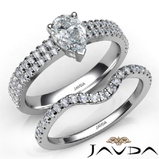 French Cut Pave Bridal Set diamond  Platinum 950