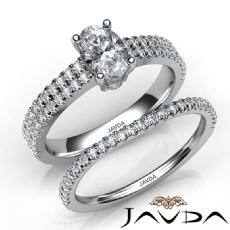 Duet Shank French Bridal Set diamond Ring 18k Gold White