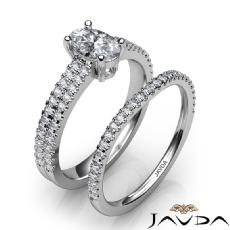 Duet Shank French Bridal Set diamond Ring Platinum 950