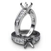 0.75Ct Round Diamond Channel Setting Engagement Semi Mount Ring 14k White Gold - javda.com 