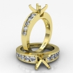 0.7Ct Diamond Solitaire Engagement Asscher Semi Mount Ring Setting 18k Yellow Gold - javda.com 