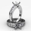 0.7Ct Diamond Solitaire Engagement Asscher Semi Mount Ring Setting 14k White Gold - javda.com 