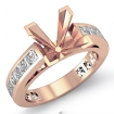 1.2Ct Princess Diamond Engagement Ring Channel 14k Rose Gold Semi Mount - javda.com 