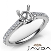 Shared Prong Set Diamond Engagement Oval Semi Mount Ring Platinum 950 0.3Ct - javda.com 