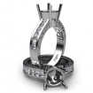 0.5Ct Round Diamond Semi Mount Engagement Ring Channel 14k White Gold - javda.com 