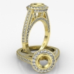 1.65Ct Halo Pave Setting Diamond Engagement Round Semi Mount Ring 14k Yellow Gold - javda.com 