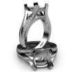 0.45Ct Cushion Diamond Engagement Split Shank Ring 14k White Gold Semi Mount - javda.com 